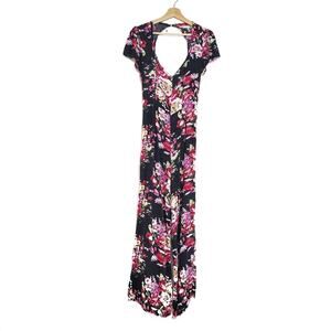 Mila | Floral Open Back Deep V-neck Jumpsuit